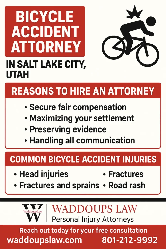 This infographic shows that Bicycle Accident Attorney in Salt Lake City