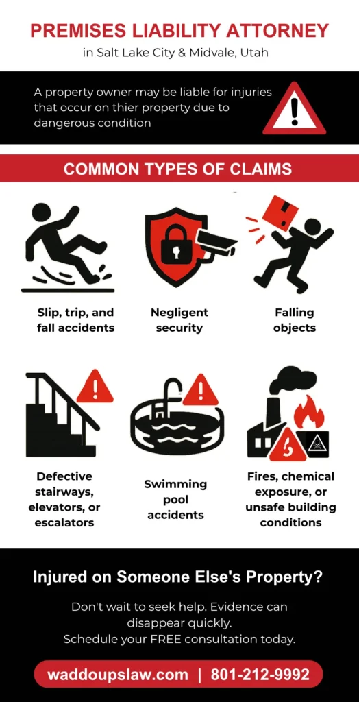 This infographic shows that Premises Liability Attorney in Salt Lake City & Midvale, Utah