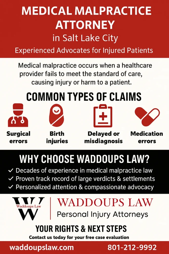 This infographic shows that Medical Malpractice Attorney in Salt Lake City